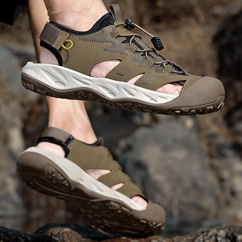 Fashion Non-Slip Male Sandaly Summer Athletic Sports Mens Sandals Outdoor Trekking Walking Shoes Closed Toe Slippers Simple Beach Shoes