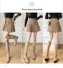 Women's High-Waist Khaki Corduroy A-Line Pleated Midi Skirt for Autumn/Winter 2025