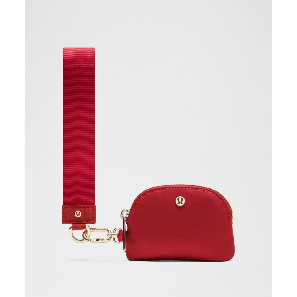 Lululemon Lunar New Year Dual Pouch Wristlet Lunar Plumes Mini Red Multi Oxford Red