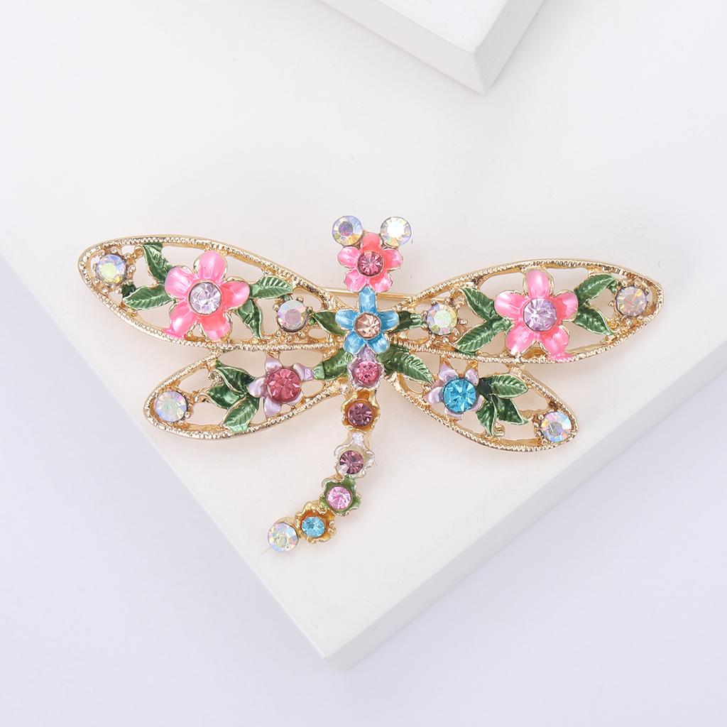Luxury Rhinestone Dragonfly Brooches for Women Unisex Insect Pins Event Party Gifts New Backpack Decoration Clothes Accessories