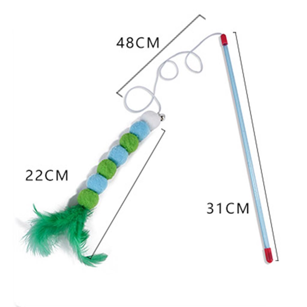  Cat Toy Interactive Toy Soft Feather And Bell Beading Cat Toy