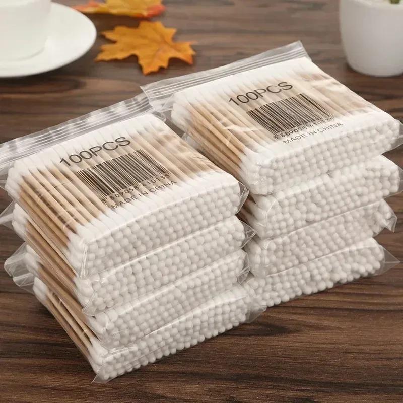 

100pcs Per Pack, 5 Packs, Double-ended Cotton Swabs, Baby Cotton Swabs, Ear Cleaning Sticks, Healthy Cleaning Tools белый