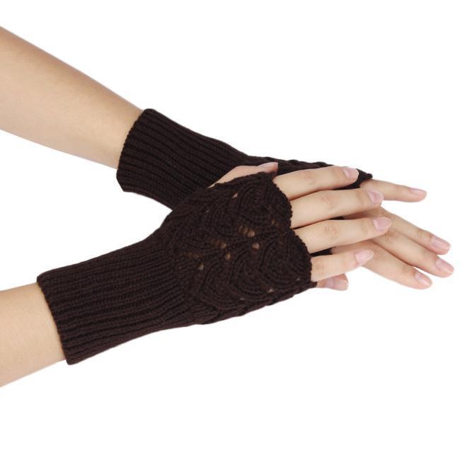 Women's Warm Winter Brief Paragraph Knitting Half Fingerless Gloves
