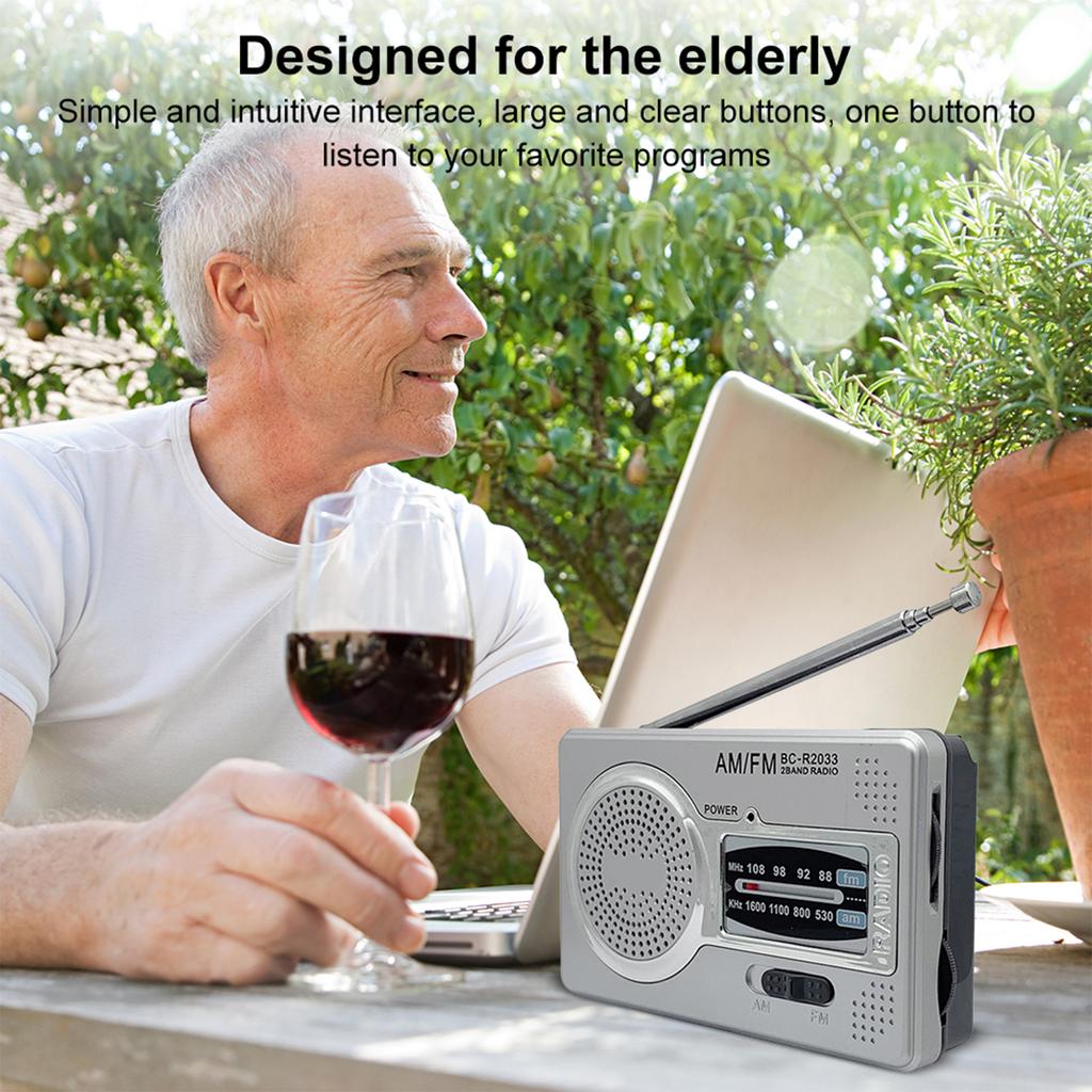 Portable Radio with Loud Speaker AM FM Radio Pocket Radio Battery Operated Radio Gifts for Seniors Elderly
