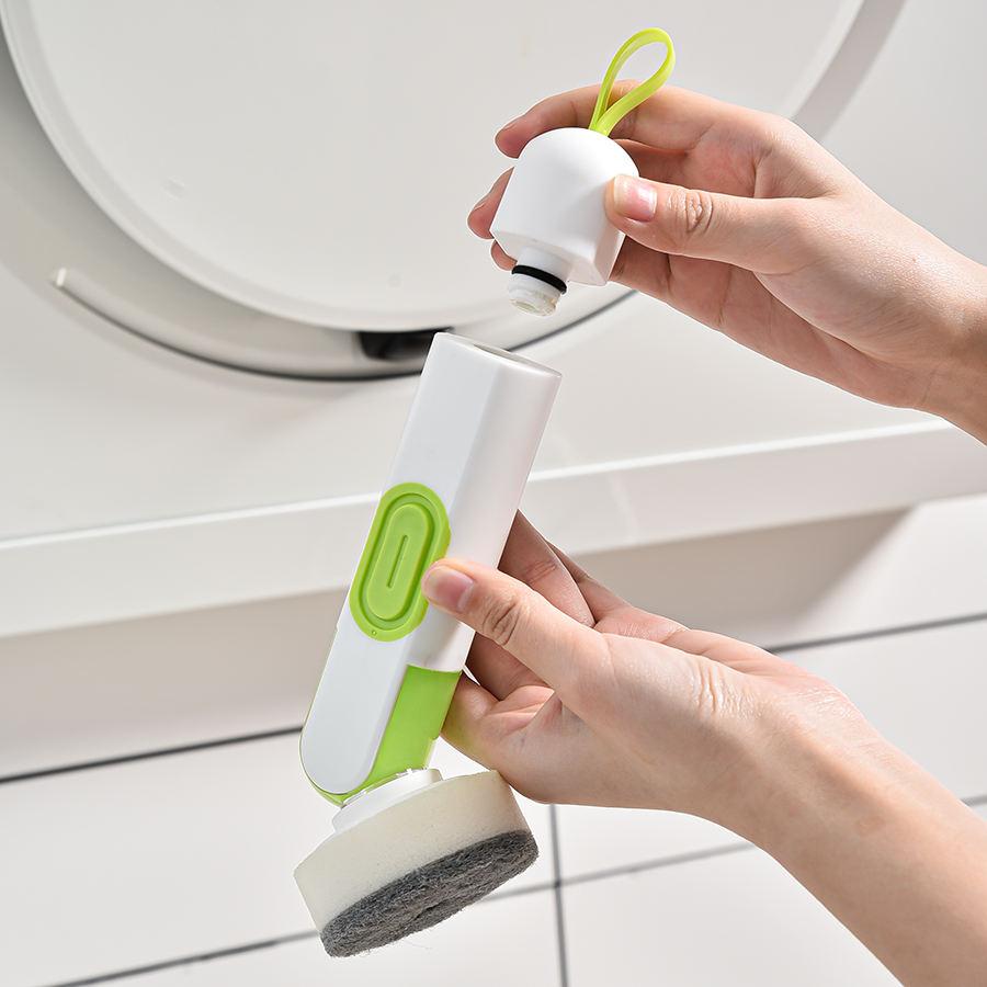 Wielofunkcyjna szczotka czyszcząca z długim uchwytem, wypełniona płynem, szczotka do mycia naczyń, mycie naczyń kuchennych, czyszczenie miski do szorowania, stół