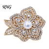 Faux Pearl Flower Pin Rhinestone Brooch, Women Girls Retro Floral Lapel Decorative Pin, Badge for Clothes Bag Hat Scarf Suits Oxidation Resistant