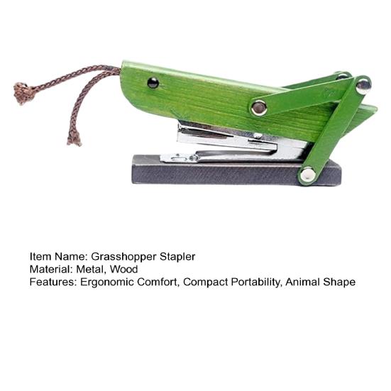 Grasshopper Stapler Ergonomic Handle Metal Stapler Durable Desktop Paper Binder Compact Portable