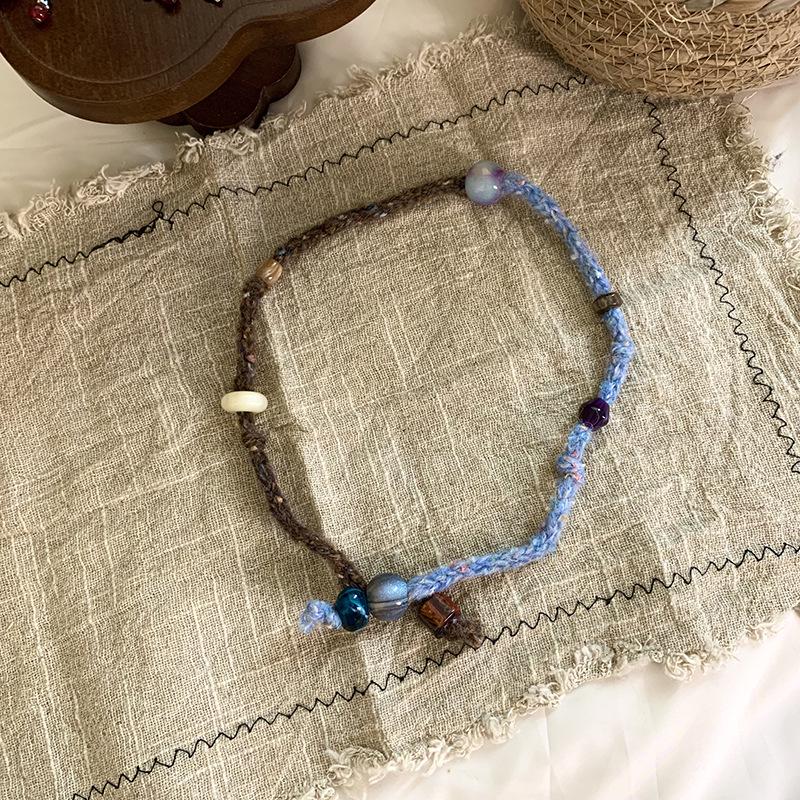 Herbstarmband aus gestricktem Pool-Stoff: Buntes Handgefertigtes Glasperlen Gewebtes Lanyard Anhänger Zubehör.