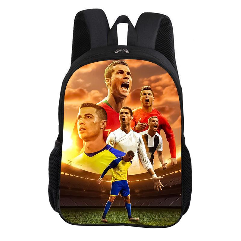 Ronaldo School Backpack CR Football Star Rucksack Child Bookbag Knapsack Fashion Schoolbag Football Sports Backpack Kids Gift