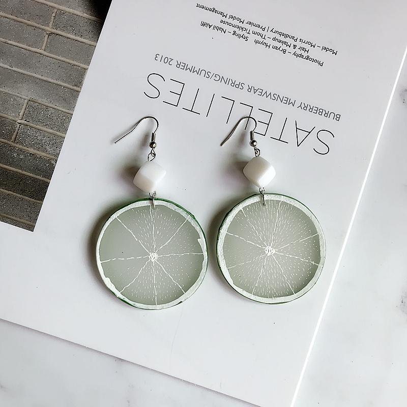 Trendy Funny Fruit Vegetables Acrylic Women's Drop Earrings Cute Strawberry Watermelon Lemon Cherry Dangle Earring Party Jewelry