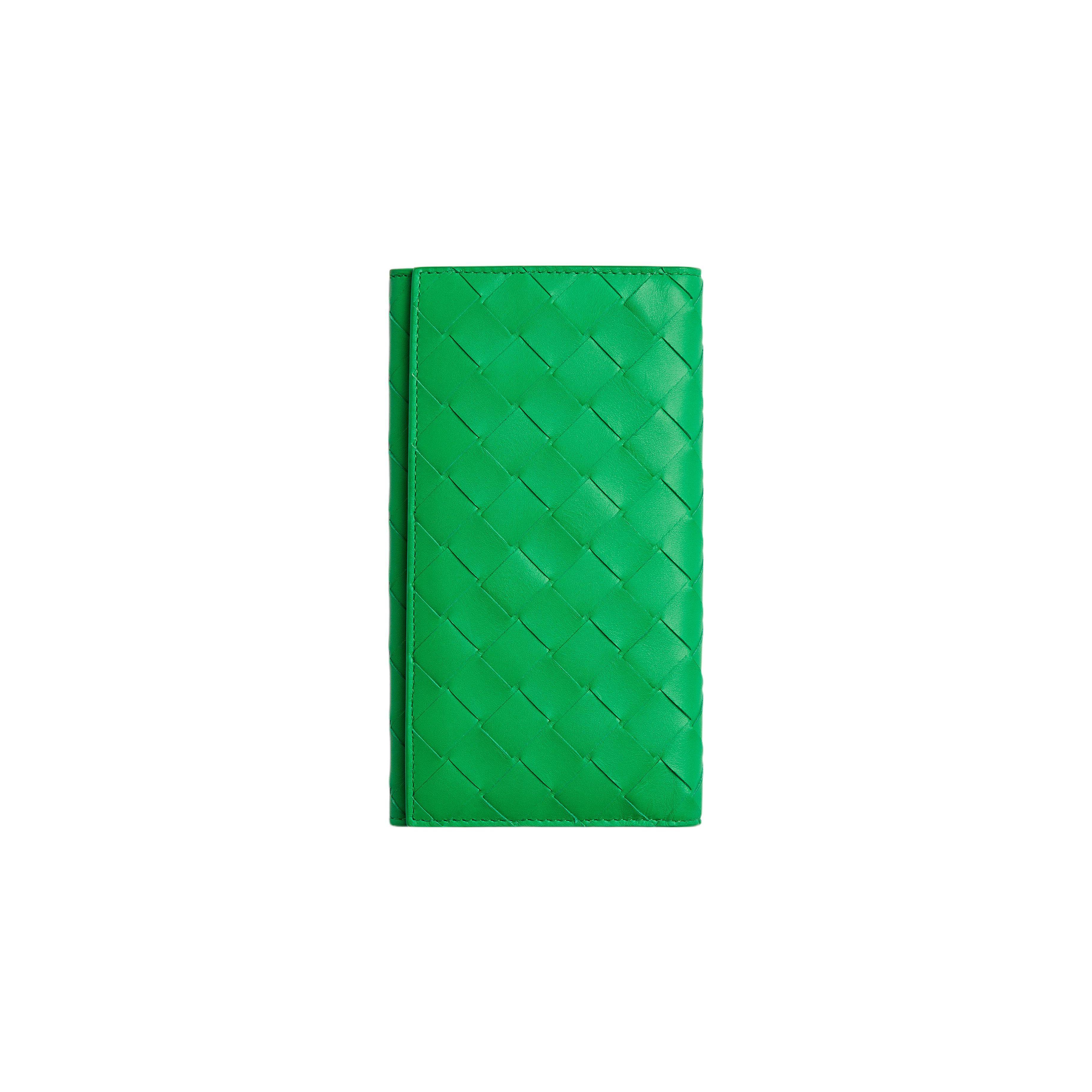 

Bottega Veneta Intrecciato Woven Long Leather Wallet Large Men Wallet Parrot-Green 676593VCPQ43724 Basic Set (Bag+Dust Bag)