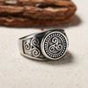 36L Stainless Steel Fashion Men's Ring, Personalized with Unique Embossed Style, Vintage Handmade Jewelry Suitable for Daily Wear or As a Thoughtful