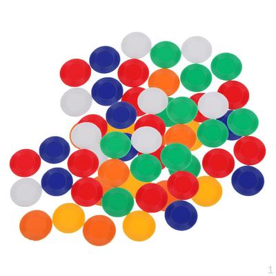 60x Zählchips Kunststoff 22mm Gemischte Farben für Poker Mahjong Zubehör