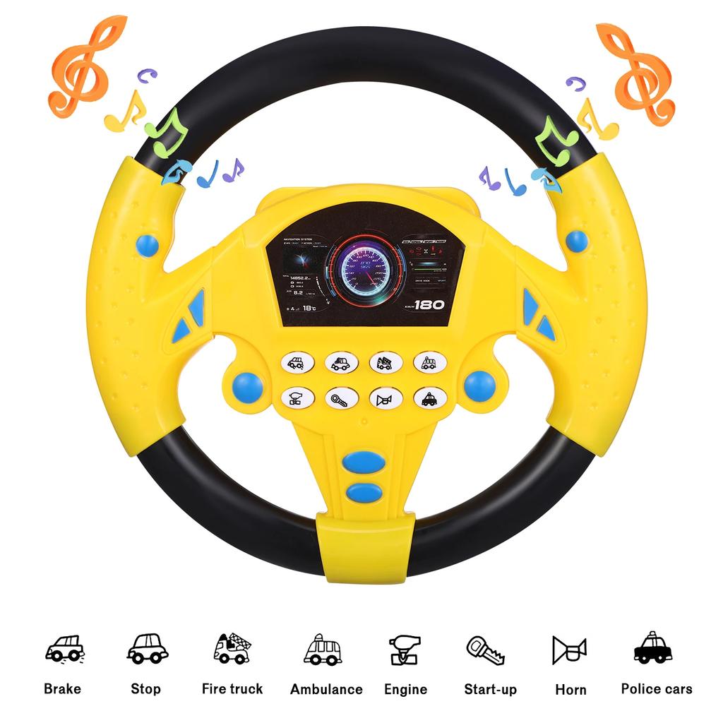 Baby Steering Wheel Toy Simulated Driving Controller With Light Music Early Education Steering Wheel Toy Gift For Boys Girls