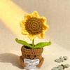 1Pcs Knitted Yarn Heart-Shaped Potted Plant Artificial Flower Desktop Ornament for Study Room Valentine's Day Christmas Small Gift Yarn Sun