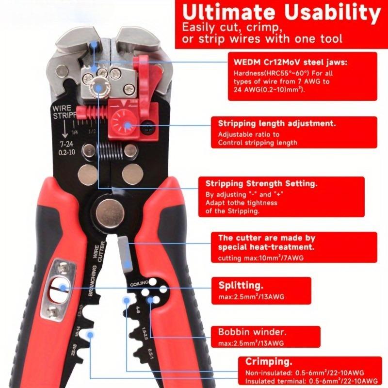 5-In-1 Multifunctional Automatic Wire Stripping Pliers(0.25-10Mm²) YES-1R Crimping, Cutting, Splitting, And Merging Wires Tools