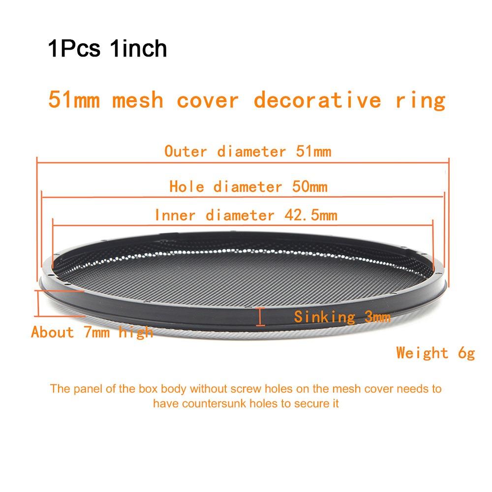 1Pcs 1/2/3/4/5/6Inch Car Speaker Grill Mesh Black Round Horn Protective Cover 6.5Inch Decorative Ring Speaker Enclosure Net
