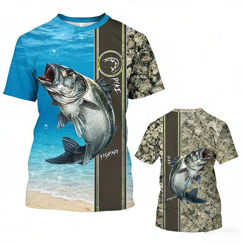 Summer Hunting Fishing 3D Print T-Shirts Men Women Casual Short Sleeve T Shirt Harajuku Y2K Top Streetwear Tees Men's Clothing
