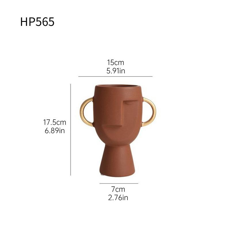Ceramic People Face Statue Creative Wine Cabinet Decoration Ornament TV Cabinet Desktop Crafts Living Room Home Decoration