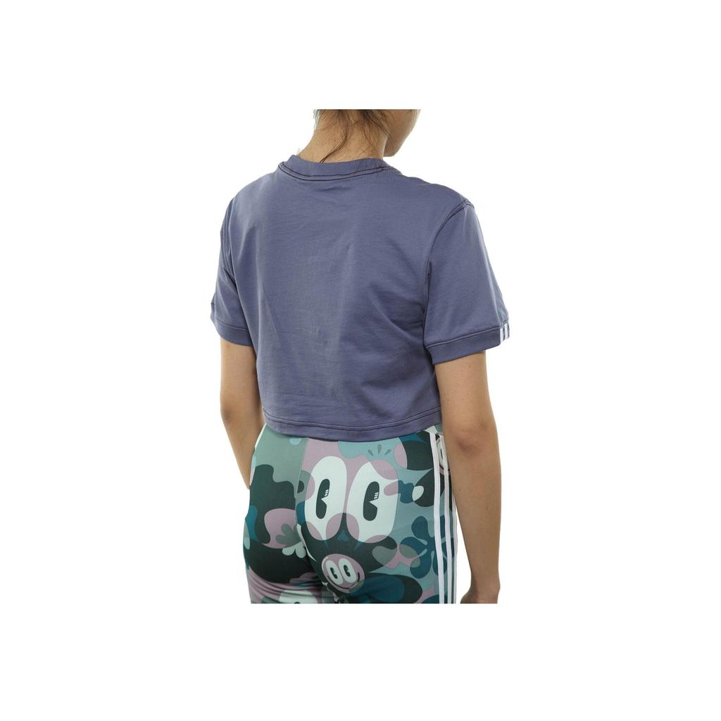 Adidas Round Neck Logo Letter Print Short Sleeve T-Shirt Women T-Shirt Purple DU2350-RAWIND