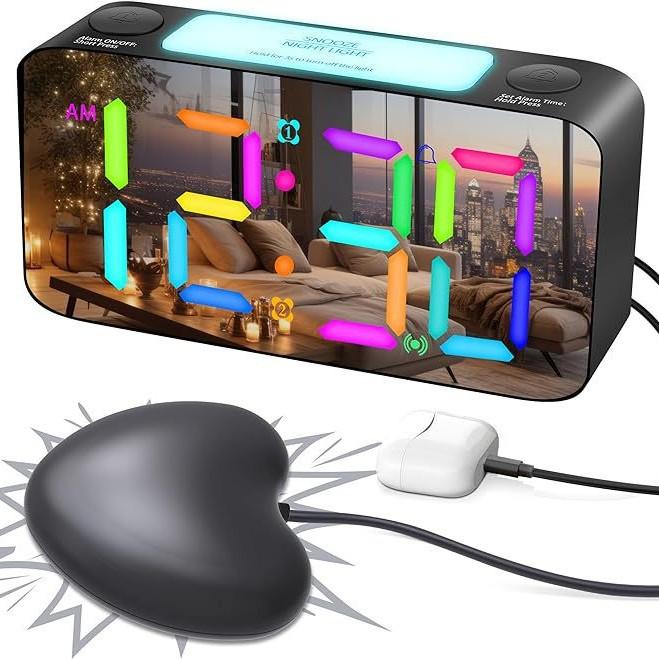 Vibration Alarm Clock 15 Colors Large Sound Large Characters Large Screen Blind Products