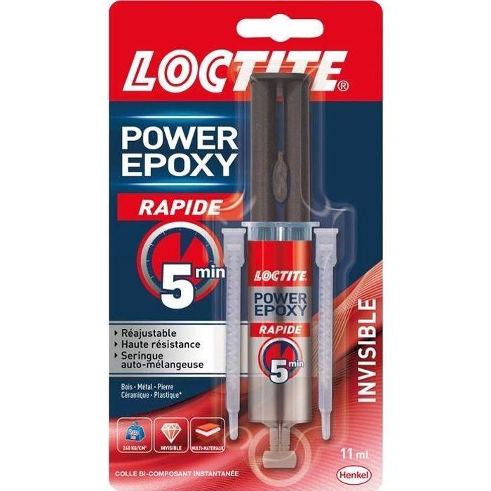 Colle Époxy - LOCTITE - Invisible - Seringue 11ml - Prise Rapide 5min - Multi-matériaux