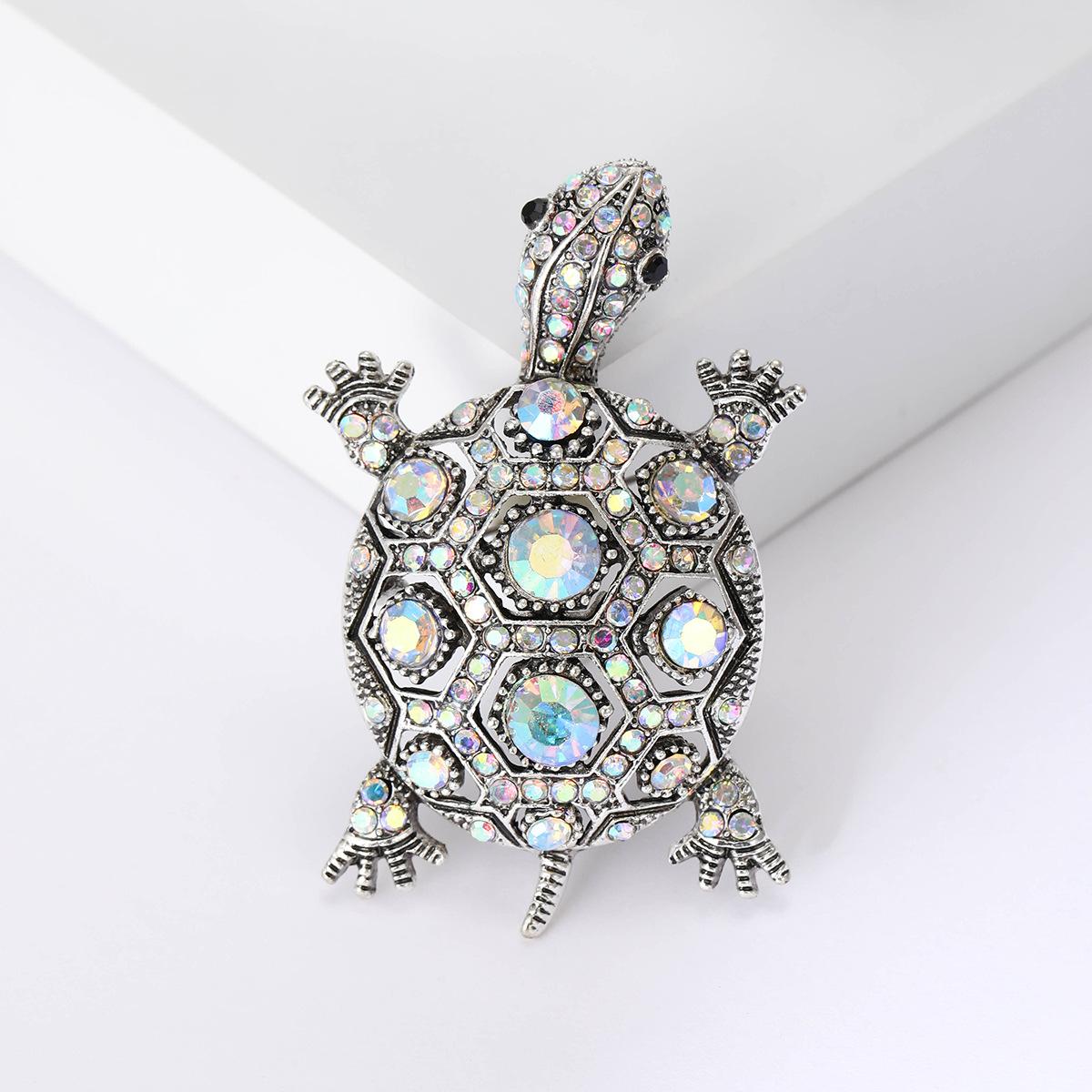 

Модная винтажная брошь в виде черепахи со стразами, креативная индивидуальная булавка в виде животного, аксессуары для одежды