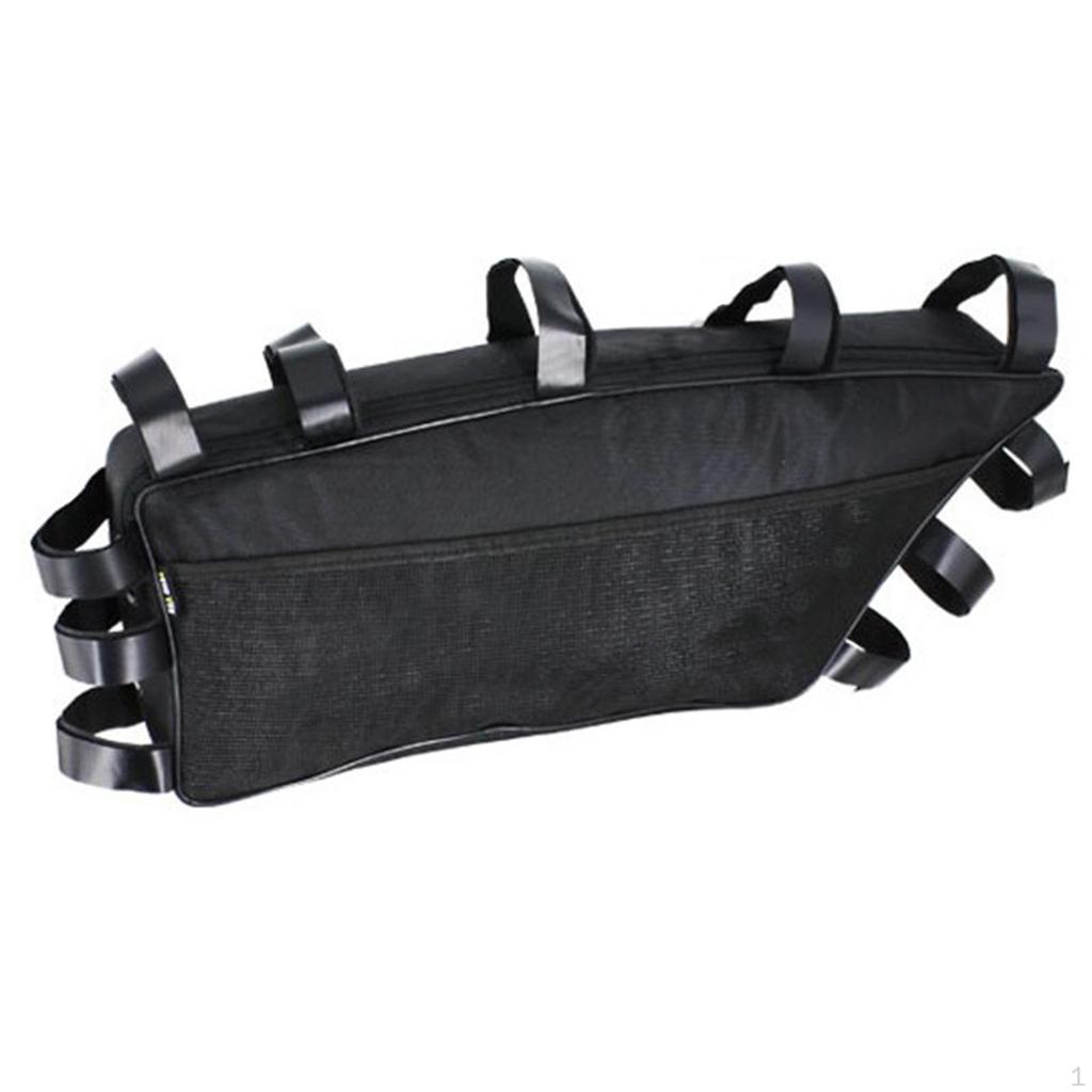 Frame Storage Bag Front Pouch Holder Container Zipper Electric Bike Power for Mini Air Pump Trip