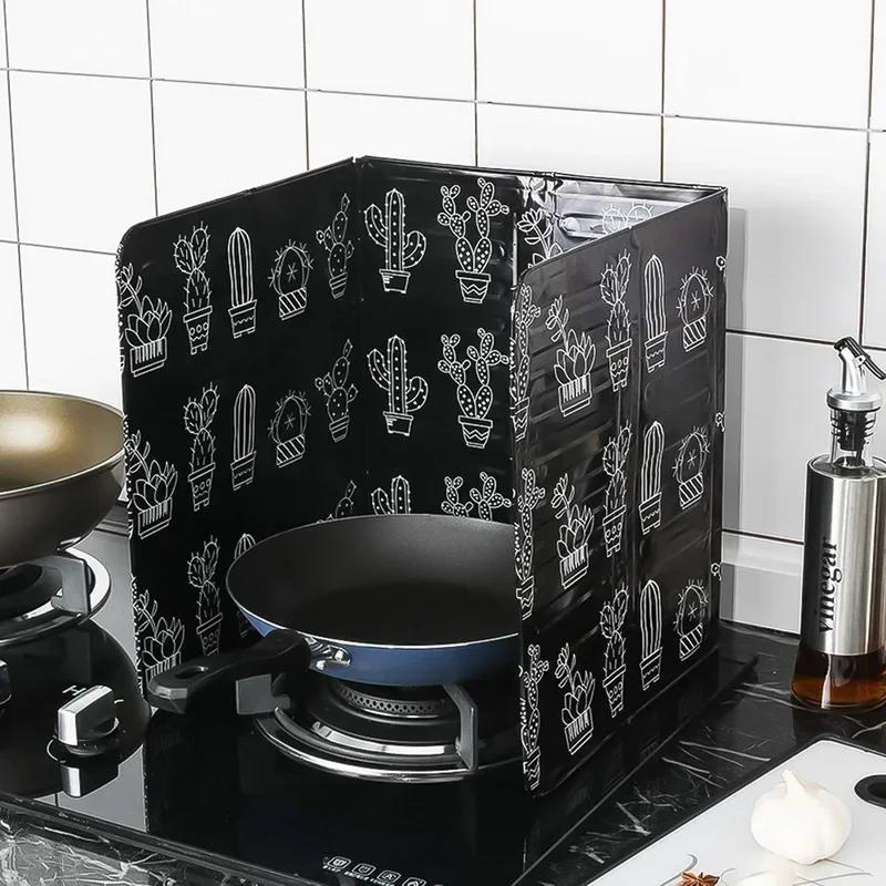 Home Kitchen Stove Foil Plate Prevent Oil Splash Cooking Hot Baffle Kitchen Tool Aluminum Foil Kitchen Stir-fry Oil Splash Guard