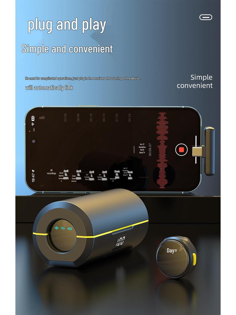 Q18 Magnetic Wireless Collar Microphone with Noise Reduction for Live Broadcast & VLOG