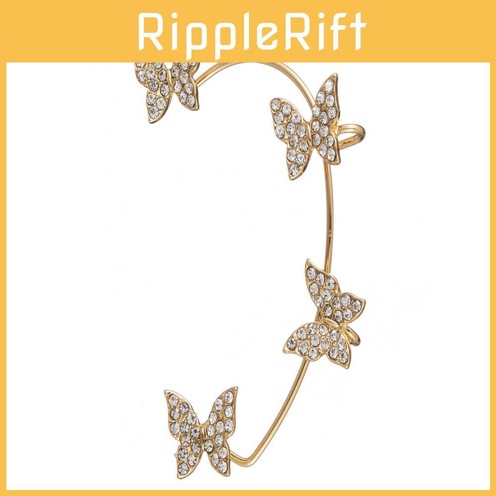 Chic Ear Left Butterfly Ear Cuff For Women Gold Alloy Plating Accessory Fashion