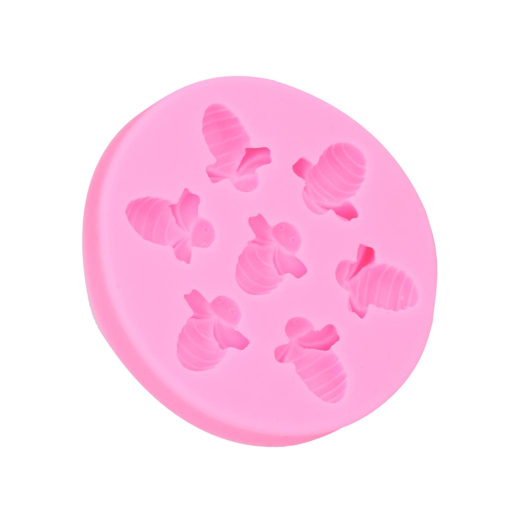 Cake Mold BeeShaped Food Grade Silicone Cake Mold Cake Decoration DIY Baking Tool(Pink )