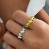 Edelstahl Stern Perlenringe für Damen Kreativer Öffnungsring Zweifarbig Damen Trendiger Täglicher Lässiger Schmuck Kein Verblassen