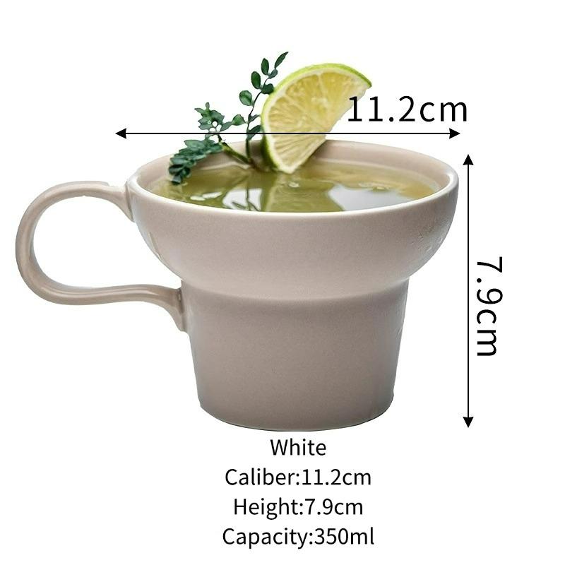 

Japanese Style Coffee Latte Cup Mugs Creative Cocktail Cups Mugs Ceramic Cup With Handle Green Cold Brew Mug Home Kitchen Tools 350ml