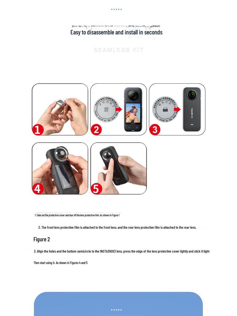 Insta360 X3 Panoramic Lens Protective Cover - Anti-Bump, Scratch-Resistant Film Accessories