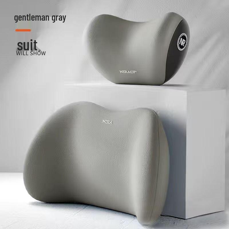 Car Seat Back and Neck Support Cushion: Headrest and Lumbar Pillow