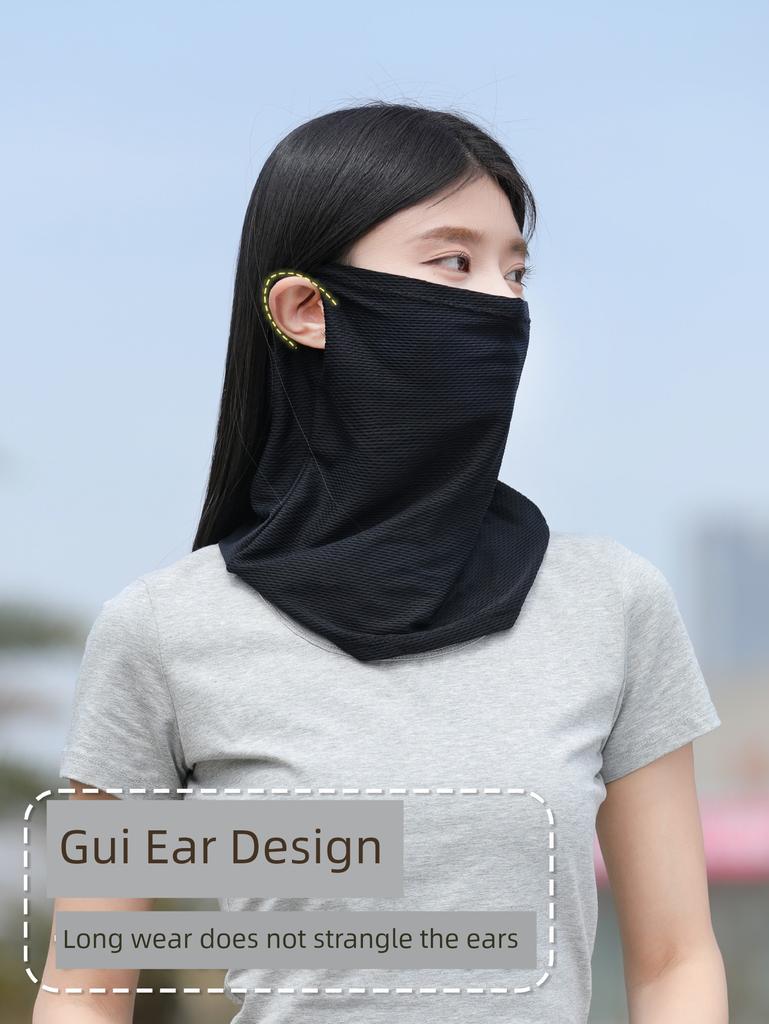2026 New Model Sun Protection Face Mask for Women, Full Face Coverage, Cycling Sports Ear-Hanging Headscarf, Neck Protection, Ice Silk Scarf Veil