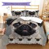 Bulldog Pattern Bedding Quilt Set Quilt Cover Pillowcase Home Decoration Gift (1 * duvet cover + 2 * pillowcase, without core)