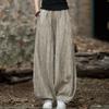 Women's Cotton Linen Baggy Cargo Pants Elastic Waist Yoga Trousers Casual Wide Leg Oversize Pants