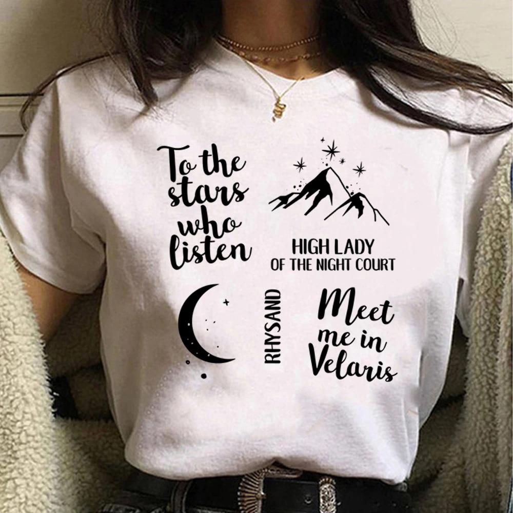 Acotar T Shirt Women Graphic Y2K T-shirts Female Manga Comic 2000s Clothing