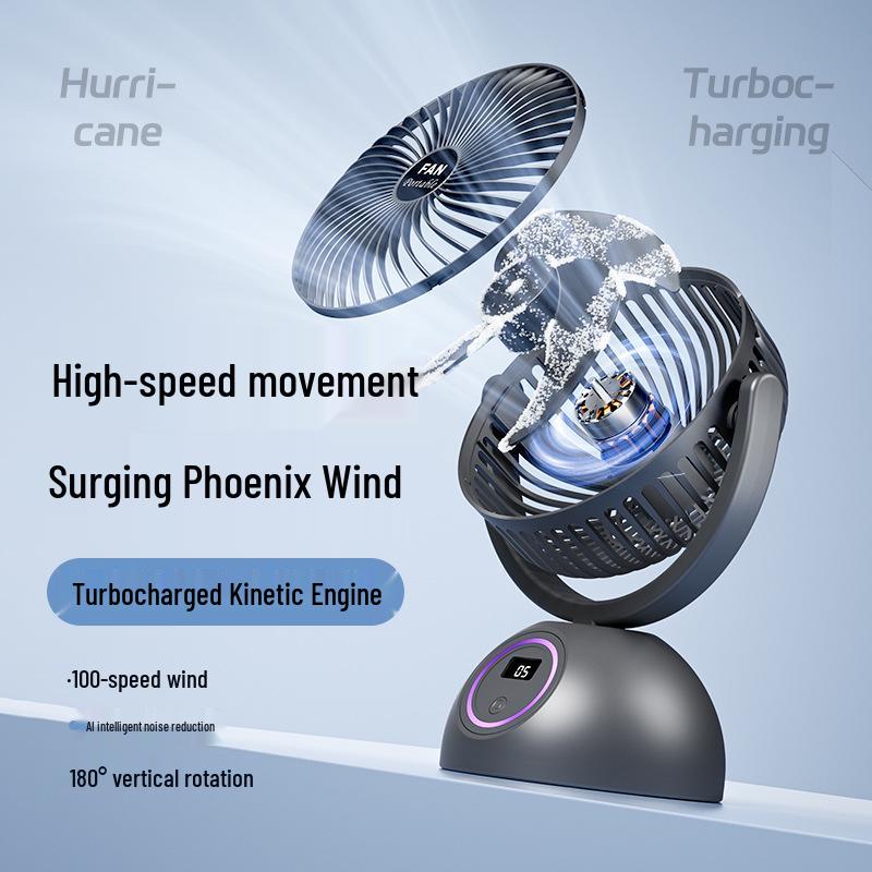 Best-Selling Wall-Mounted Desktop Fan with Long Battery Life, Quiet USB Operation, and Smart Digital Display