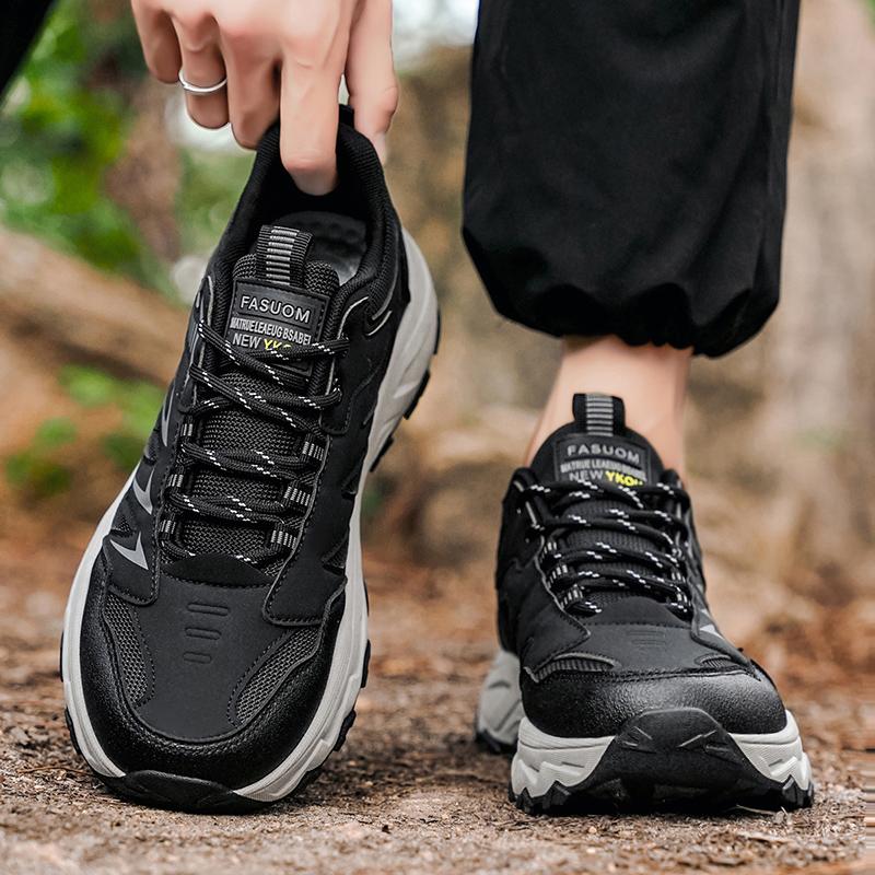 Hiking Shoes Men Shoes Anti-slip Low-top Sports Shoes Men Lace-up Wear-resistant Soft Breathable Casual Running Shoes Men