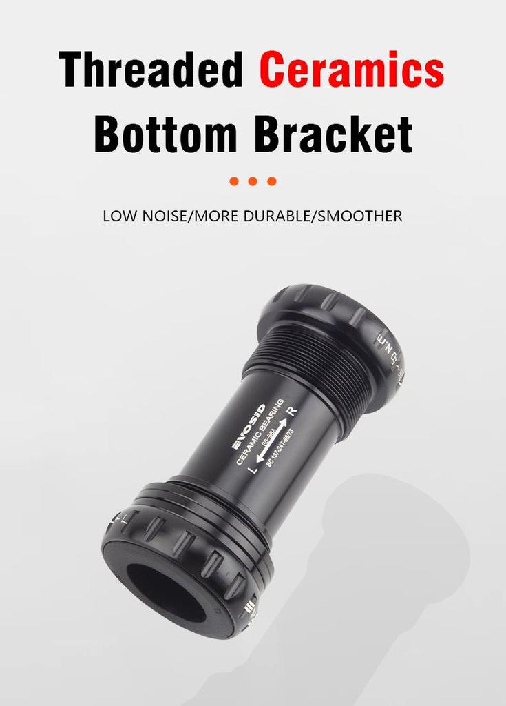 EVOSID Ceramic BSA Bottom Bracket: Lightweight, Durable, Threaded Hollow Crankset Bearing