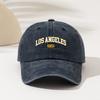 Pc Fashionable And Easy Washed Baseball Cap with LOS ANGELESESTmeter Printed Pattern Suitable for Outdoor Sports And Co
