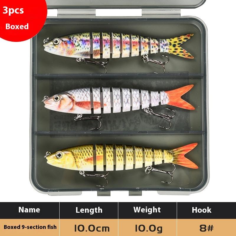 

Многосекционная приманка Fish Bionic Loach Bait Set Long Throw Slow Sink 10 см 10 г Simulation 9-секционная твердая приманка Fish Luya Bait