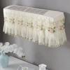 Lace Embroidery Flower Air Conditioner Protective Sleeve Dust-proof Fabric Windshield Curtain