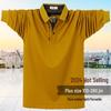 Extra Large Men's Long Sleeve Polo Shirt - Turn-Down Collar, Plus Size, Loose Fit, Business Style