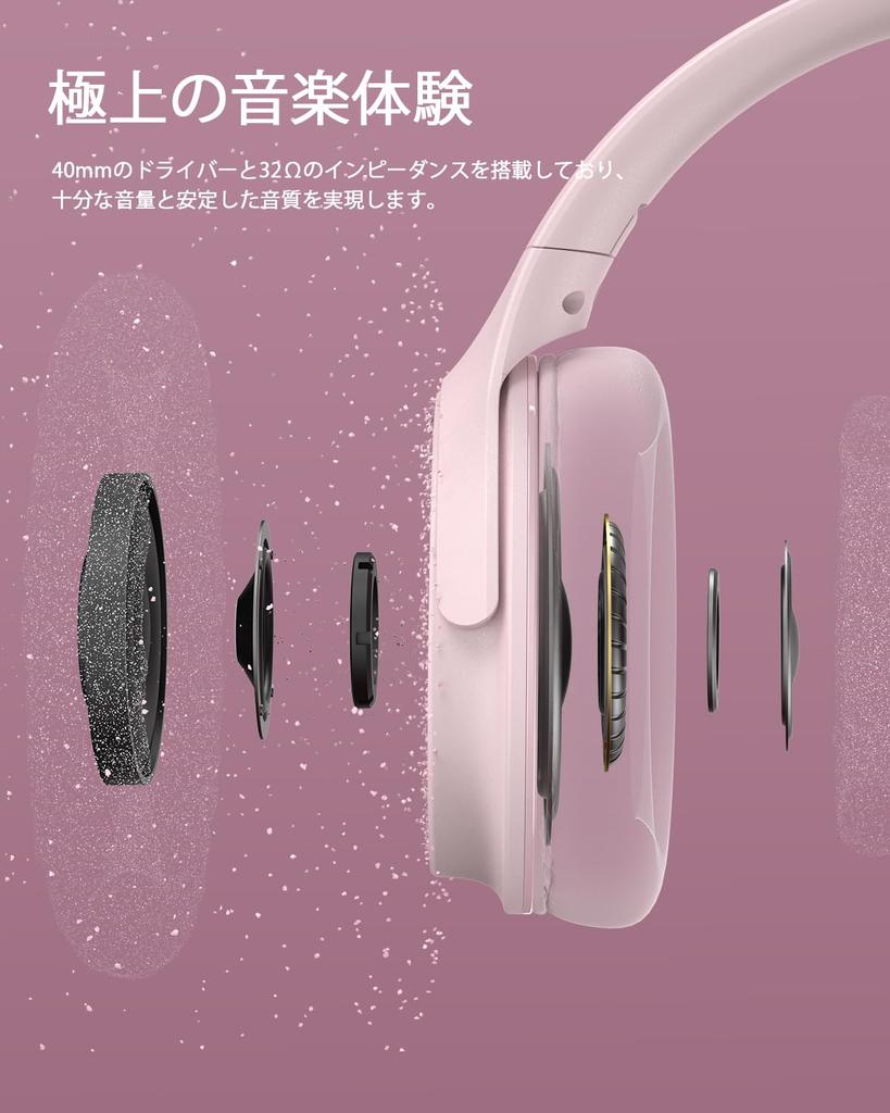 DOQAUS LIFE5 Wireless Bluetooth Up to 70 Hours of Continuous 3 EQ Wired and Wireless AAC Compatible with and Lightweight Slim Edition Headphones, 5.3,