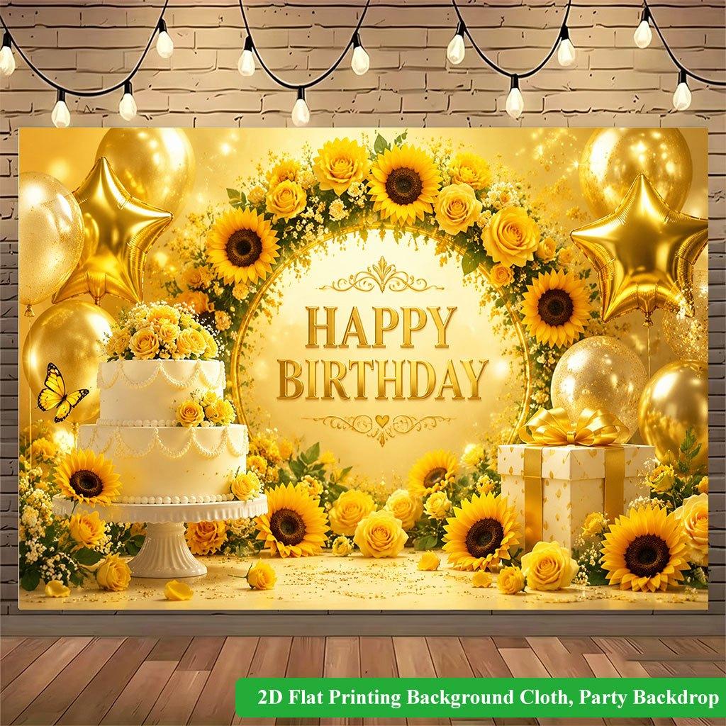 2D Flat Backdrop1pc Birthday Party Scene Decor Backdrop Banner Polyester Wall Decor For Living Room Bedroom Office Outdoor Decor Party
