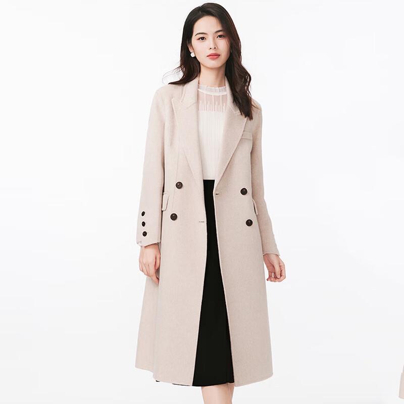 

JESSIE Женское двубортное пальто средней длины из смесовой шерсти AMFGD143 XL